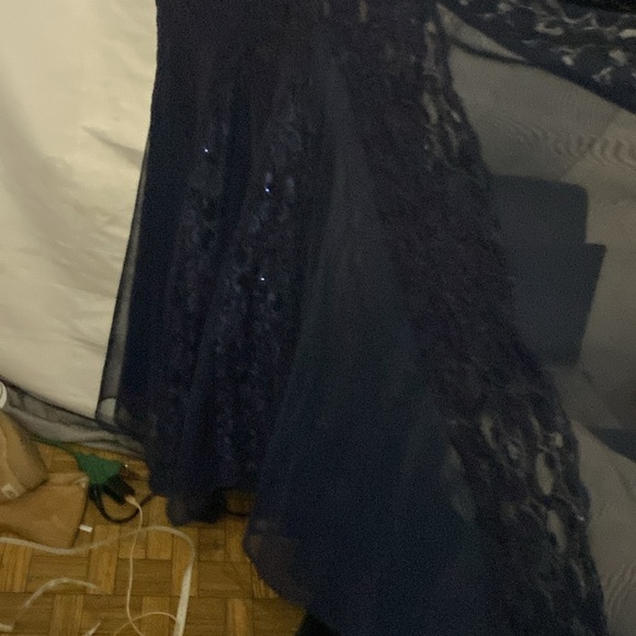 R & M Richard’s  Wo Size 12 FORMAL EVENING DRESS MOTHER OF BRIDE DRESS NAVY EUC - Picture 16 of 16